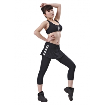 Yoga Fitness Aerobics Sportwear suits 2sets(Sexy Jeans Vest+Mini skirt pants)